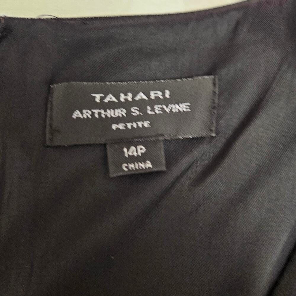 NWT Tahari ArthurSLevine 2pc Dress Suit Set Black Womens 14P Minimalist CorpChic - Picture 7 of 10